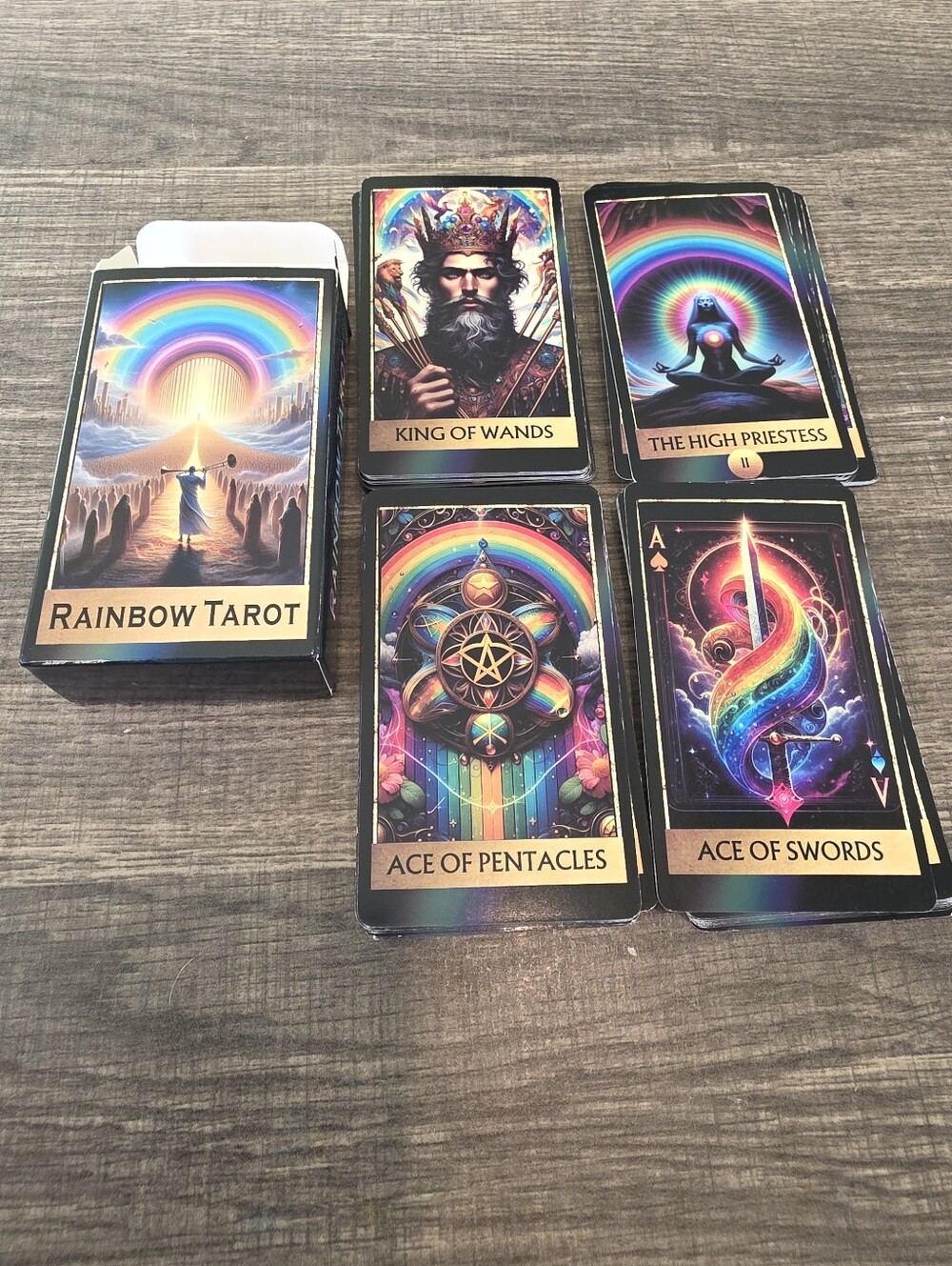 Rainbow Tarot Deck - Vibrant Tarot Deck- NO GUIDEBOOK